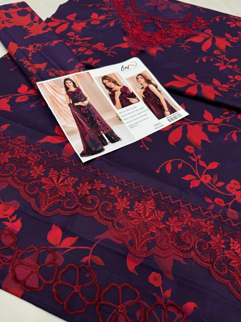 Asifa nabeel Lawn 3pc