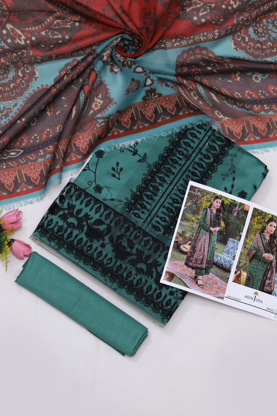 Asim Jofa Lawn 3pc (Light Green)