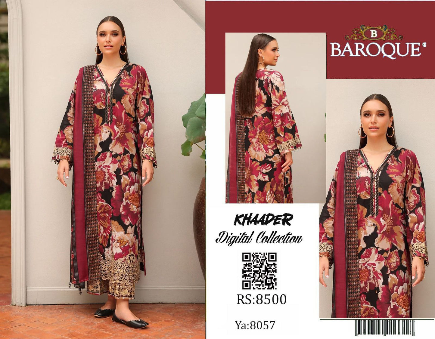 Baroque Khaddar 3pc
