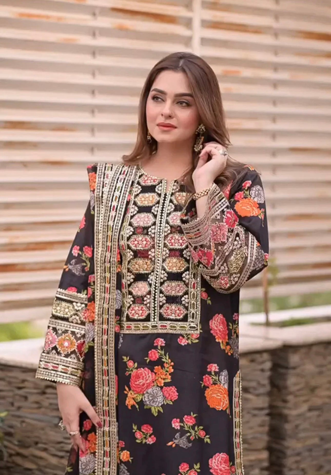 Aneela’s 3pc Read To Wear Duptta Silk