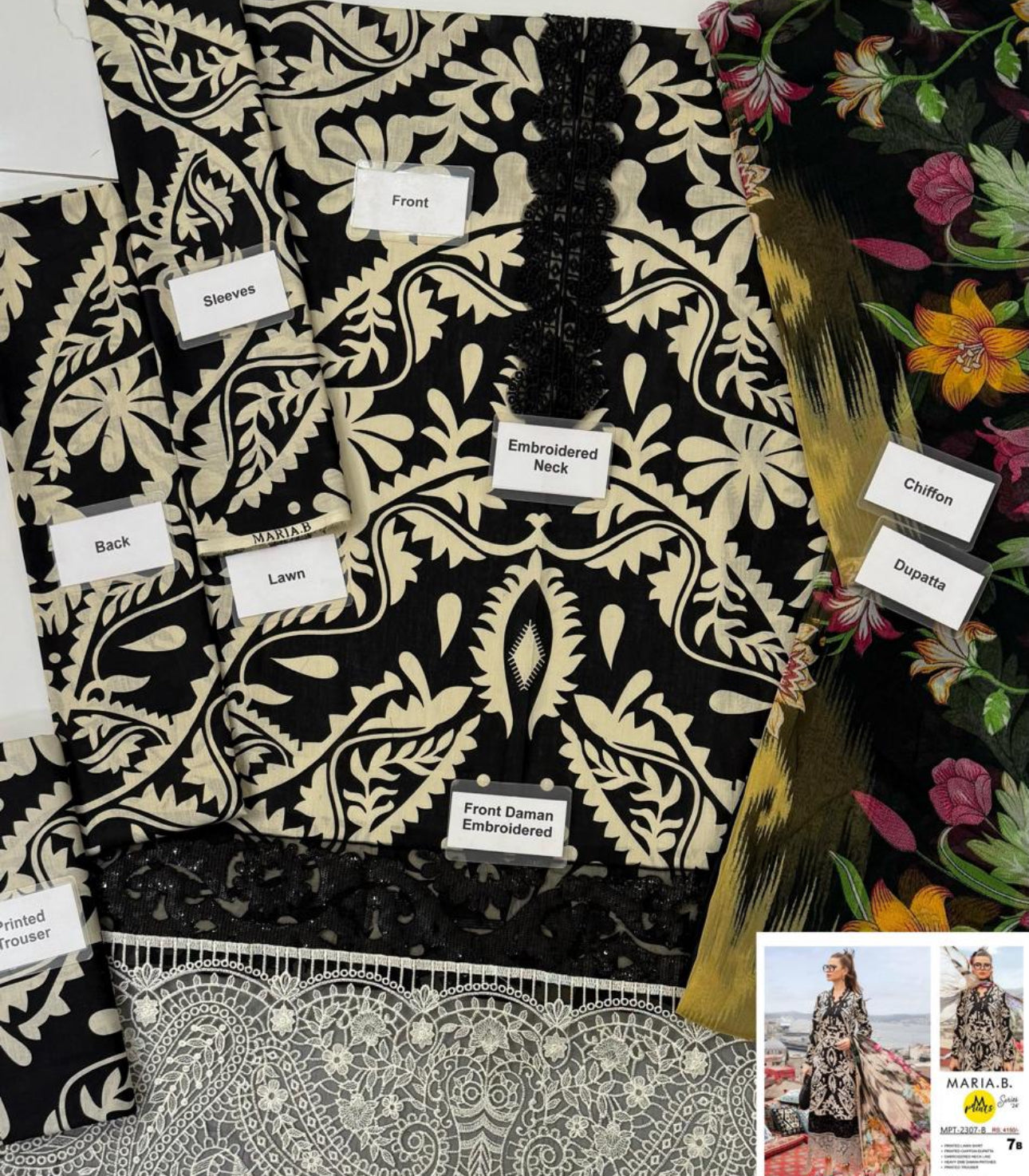 Maria B Lawn 3pc
