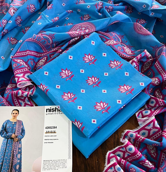 Nishat lawn 3pc