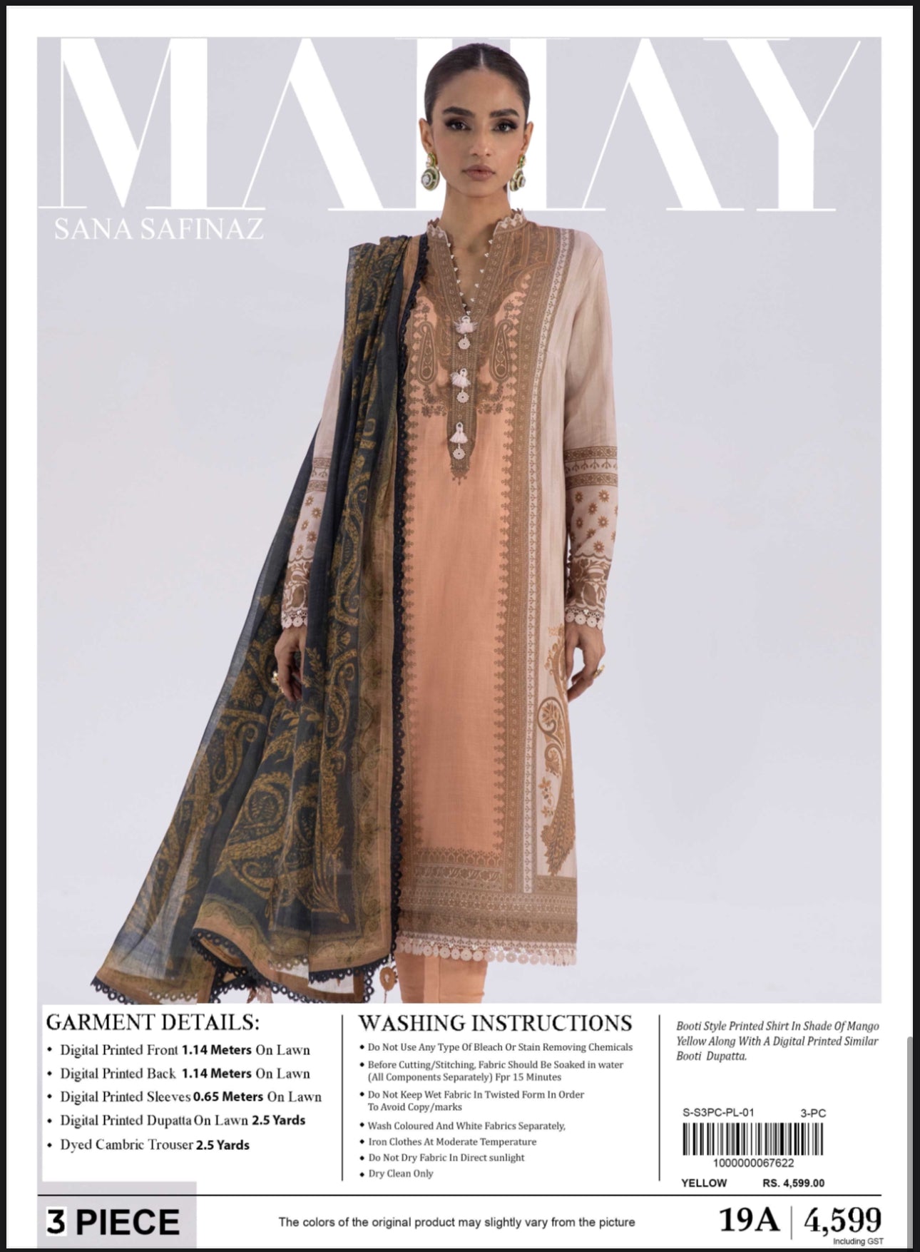 SANA SAFINAZ Lawn 3pc