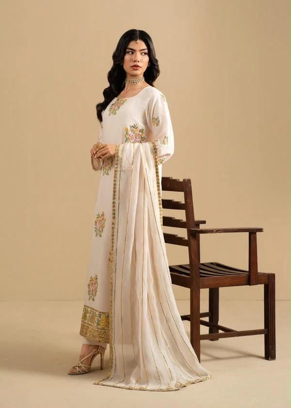 Maria.B Dhanak 3pc ( creamy )