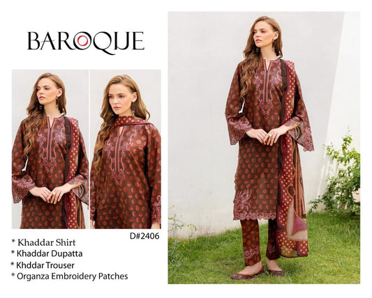 Baroque Khaddar 3pc