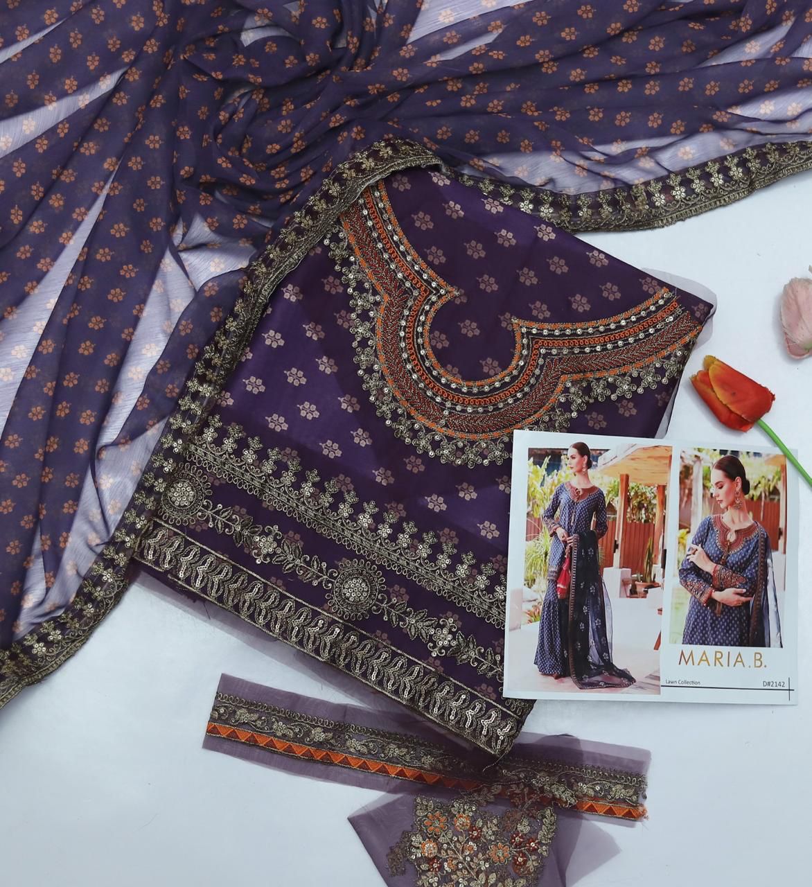 Maria B Lawn 3pc ( D 5002 )