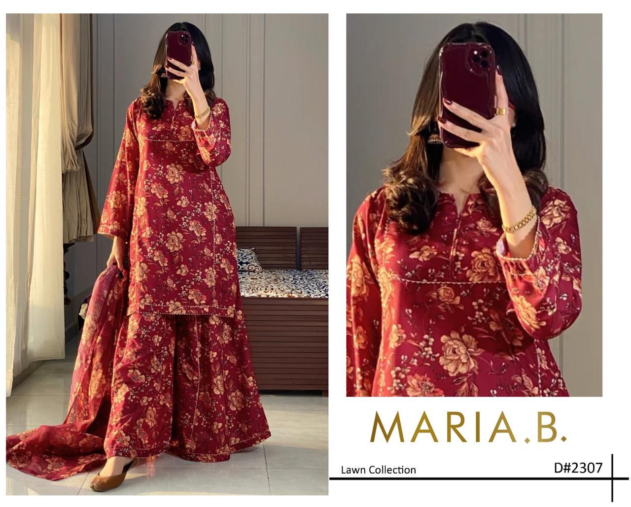 Maria B Lawn 3Pc
