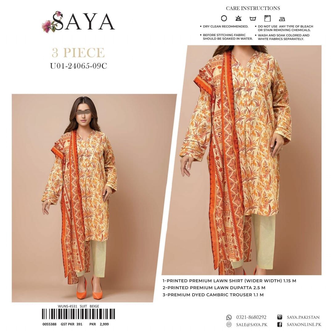 SAYA LAWN 3pc