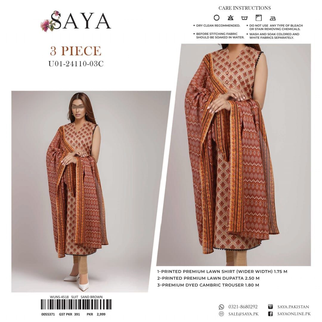 SAYA LAWN 3pc